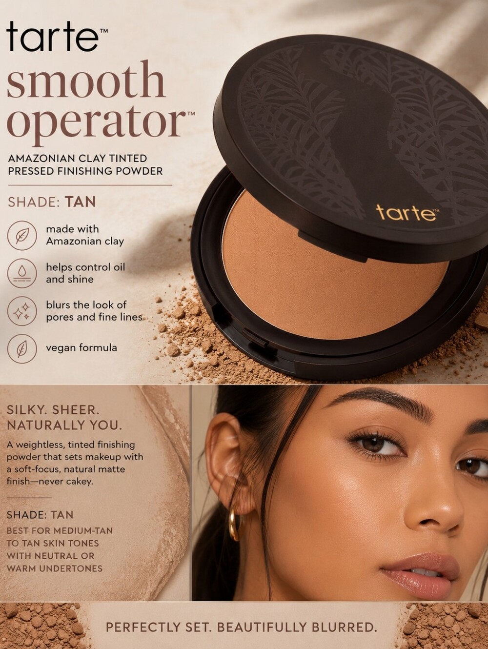 Tarte Smooth Operator Amazonian Clay Tinted Pressed Finishing Powder – Tan